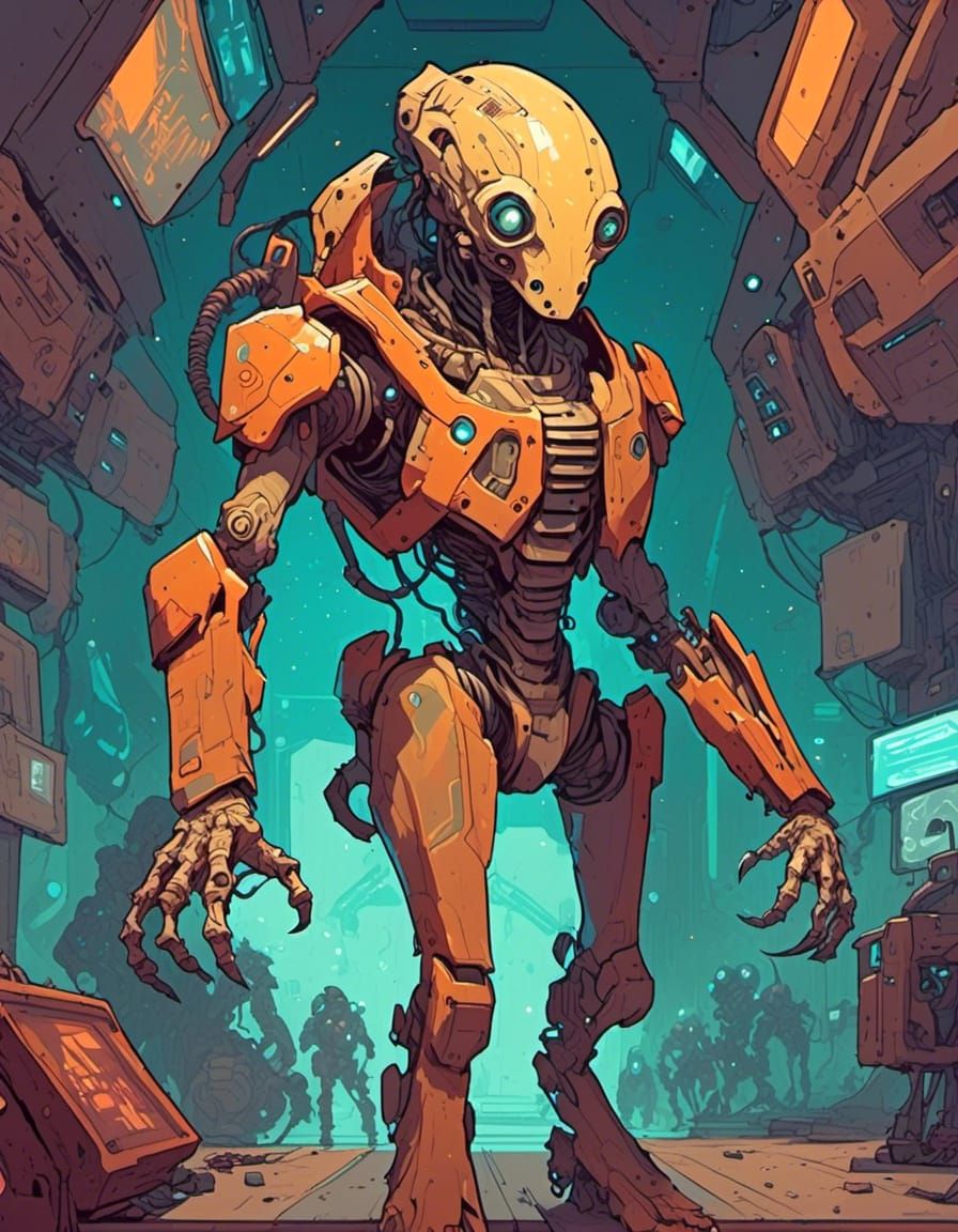 Angular Alien Creature in Exotic Bazaar