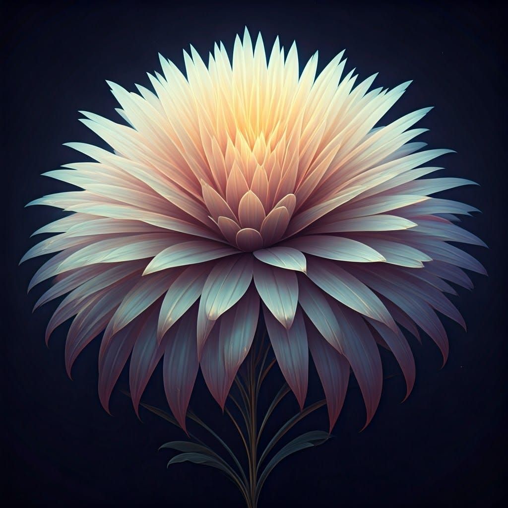 Elegant Anthropomorphic Flower in Digital Art Style
