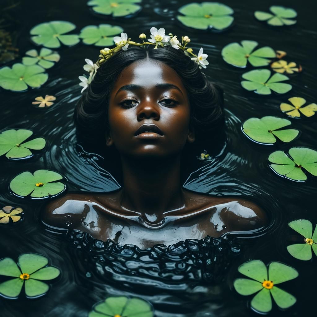 Black Ophelia AI Generated Image