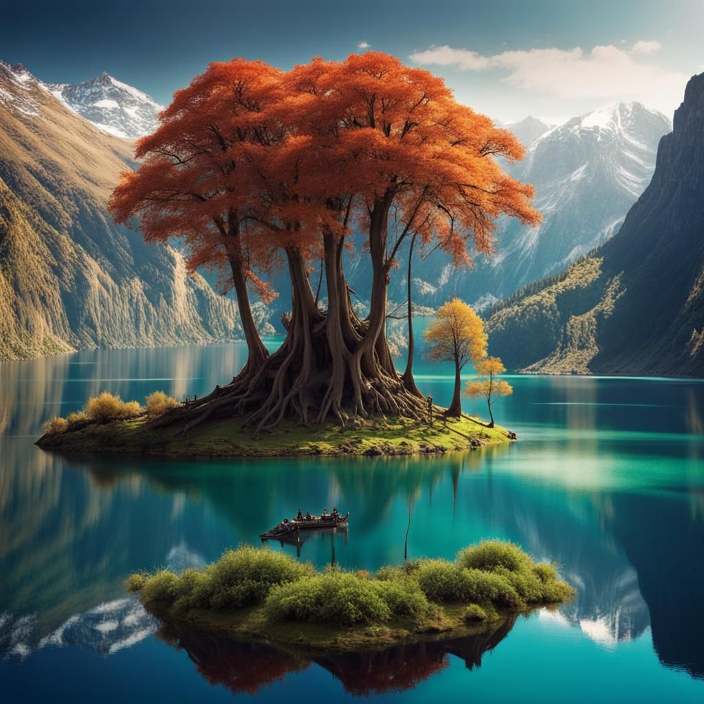 Hidden Earth Paradise with Lake and Trees