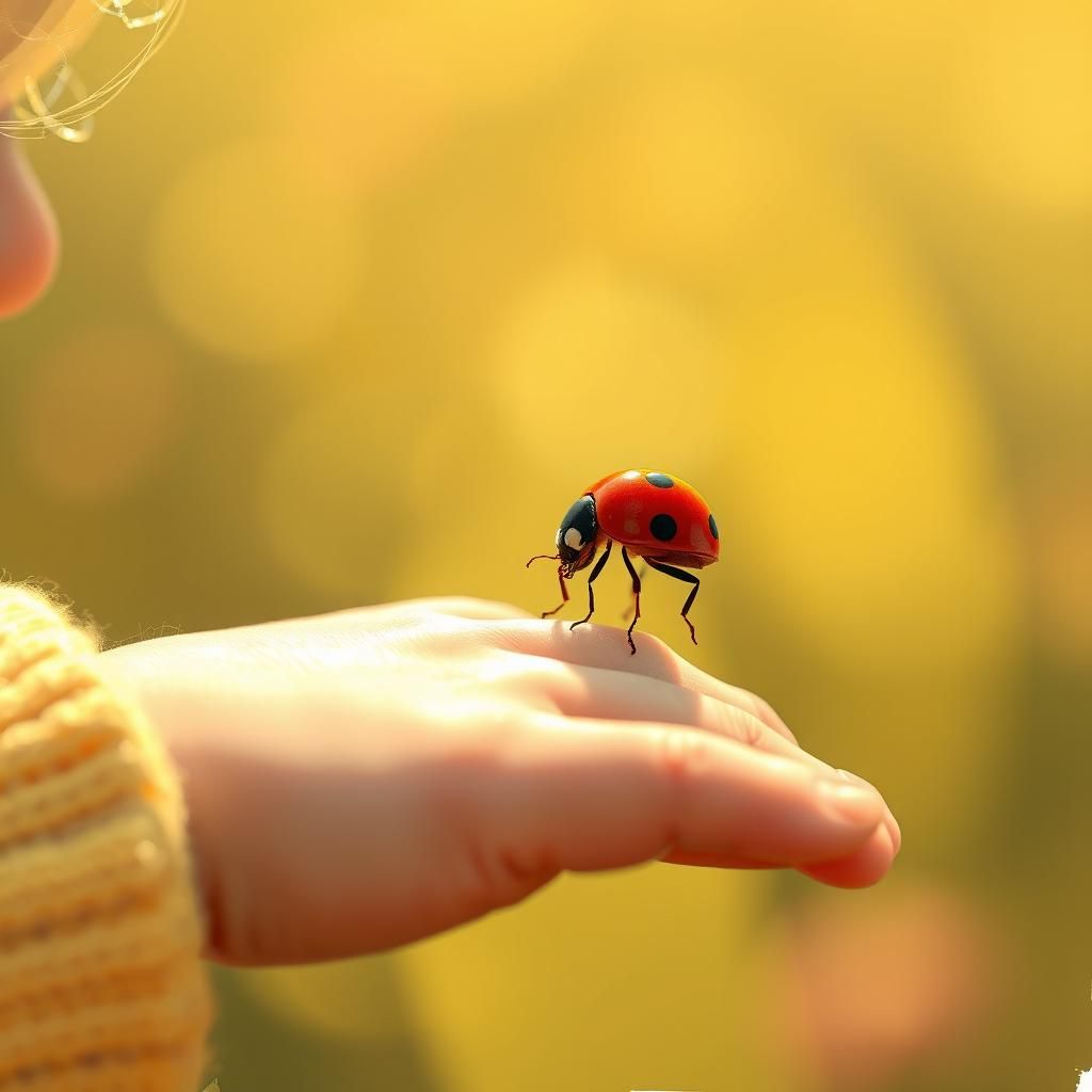 Ladybug Lands: A Whimsical Digital Painting