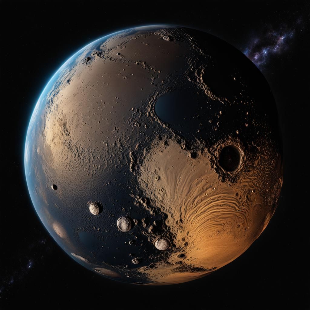 Epic Cinematic Image of Planet Pluto