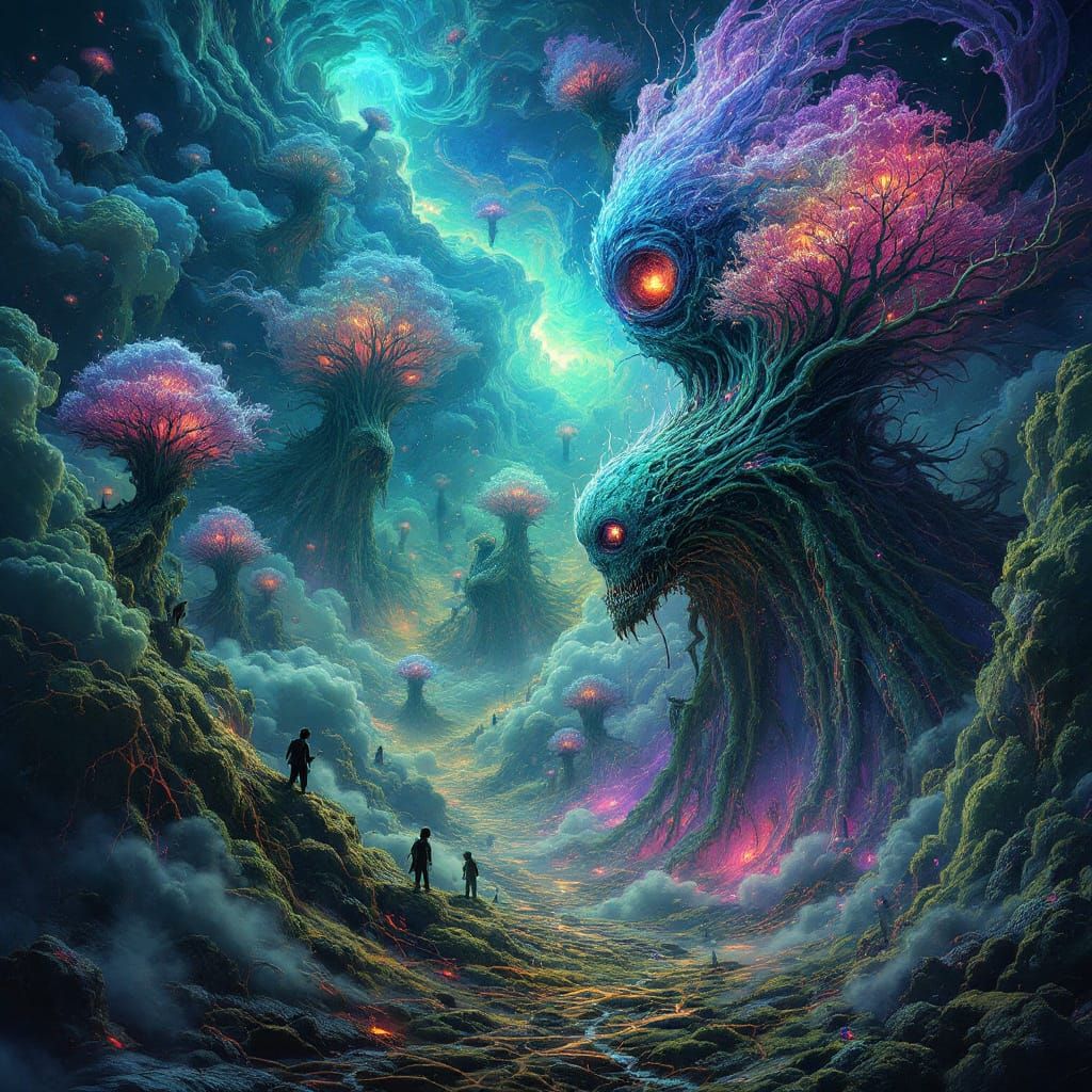 Surreal Dreamscape Inspired by Beksiński and Giger