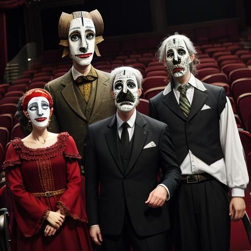 Classic Theater Masks of Tragedy and Comedy