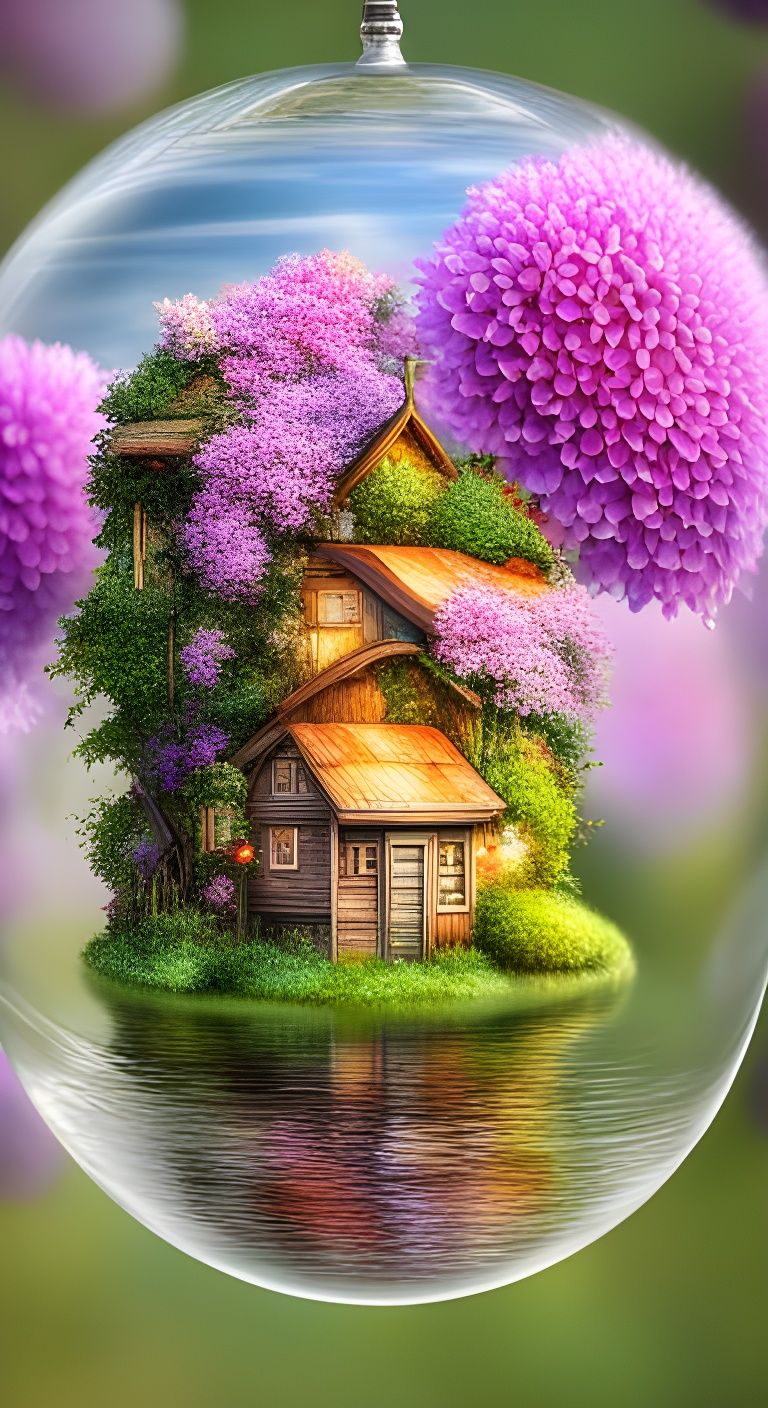 Bees and Glass Globe Home on Lake