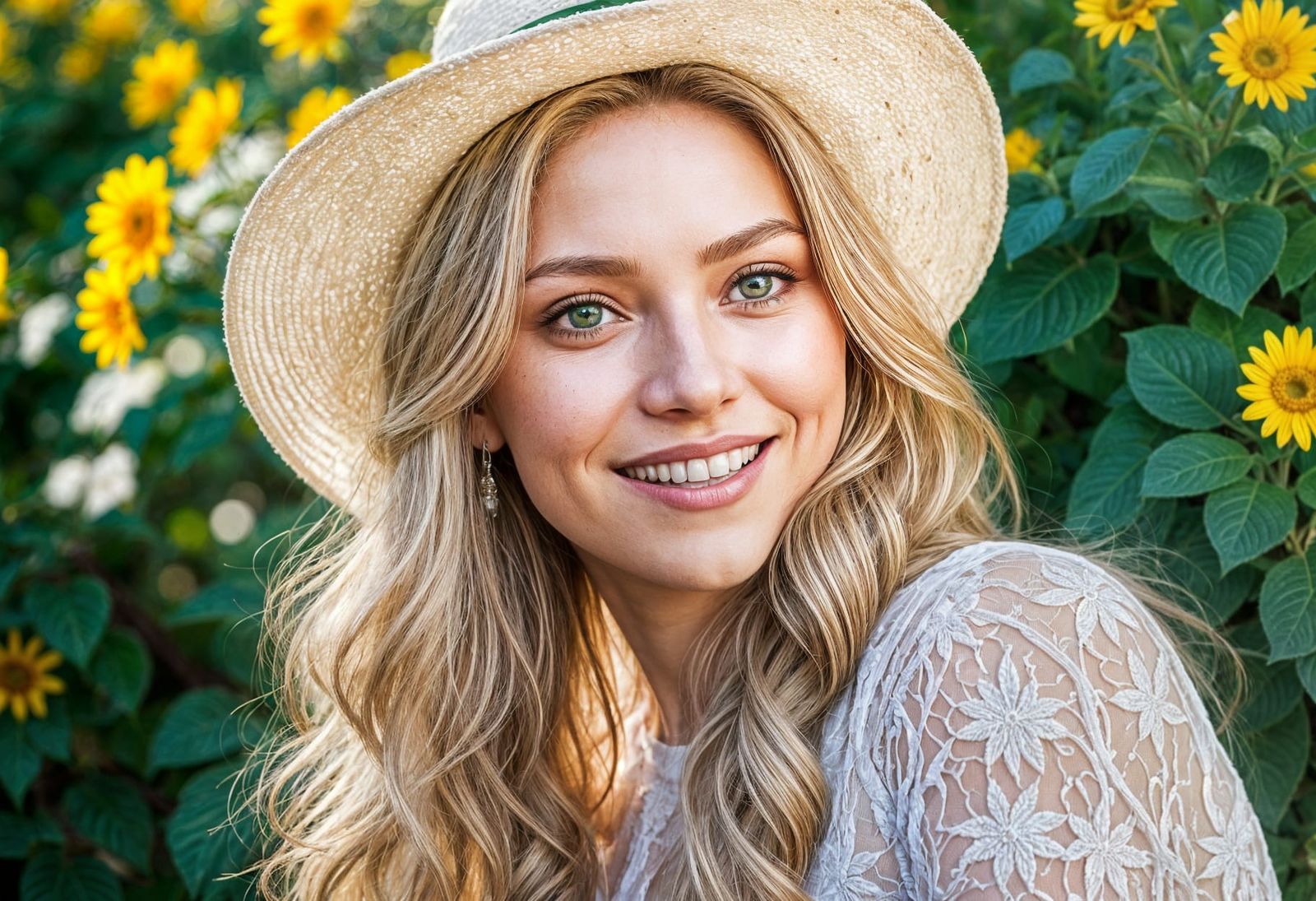 Beautiful Ukrainian Girl with Elegant Hat in Hyperrealistic ...