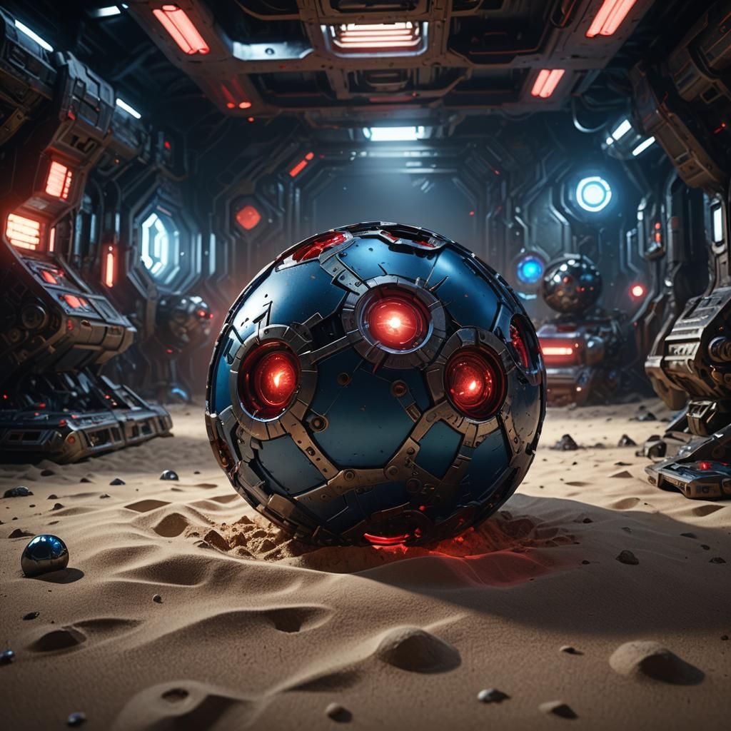 Sci-Fi Ball of Light with Mech Details