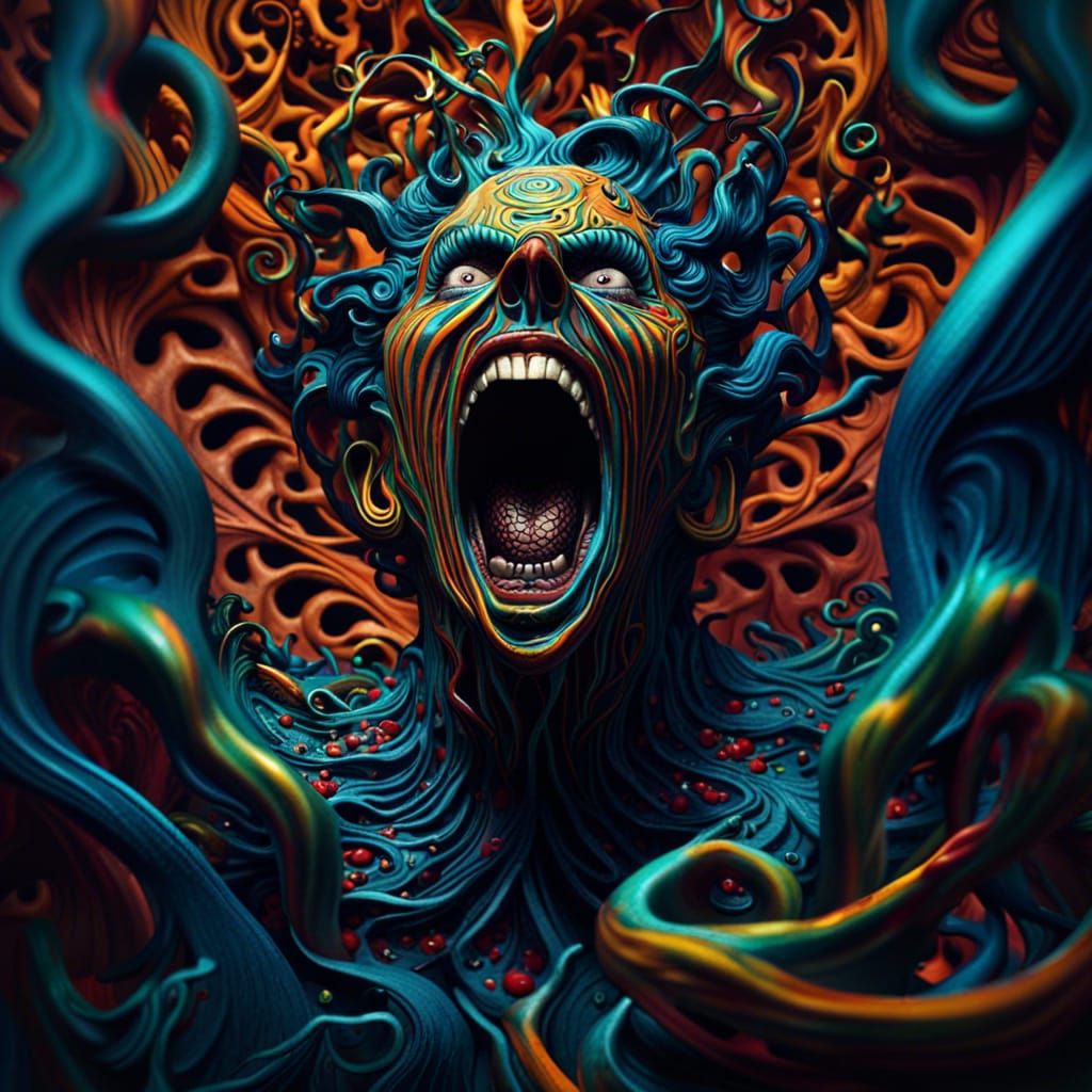 Surreal Creature in Swirling Colors
