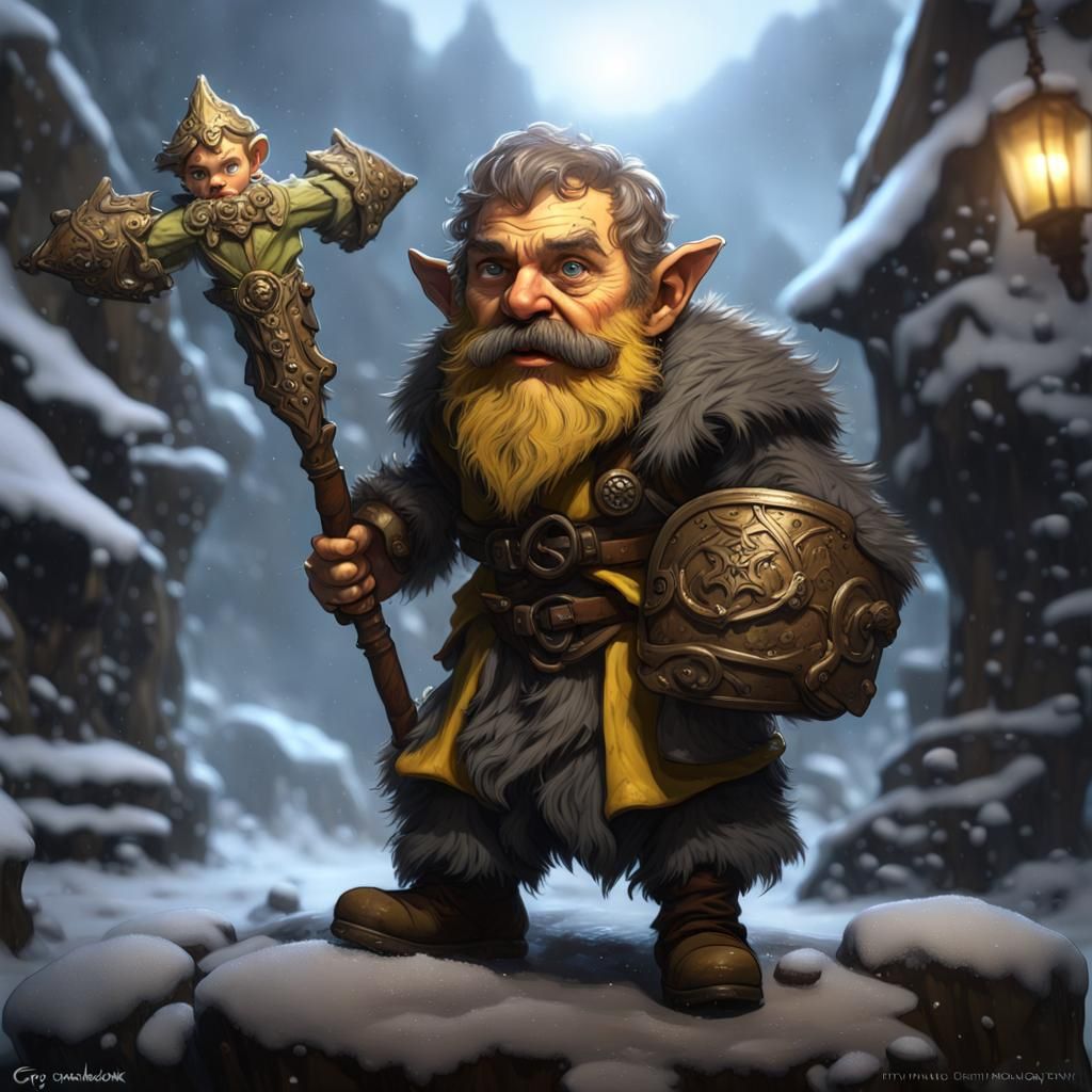 Halfling Dwarf Hybrid Casts Ice Storm Spell