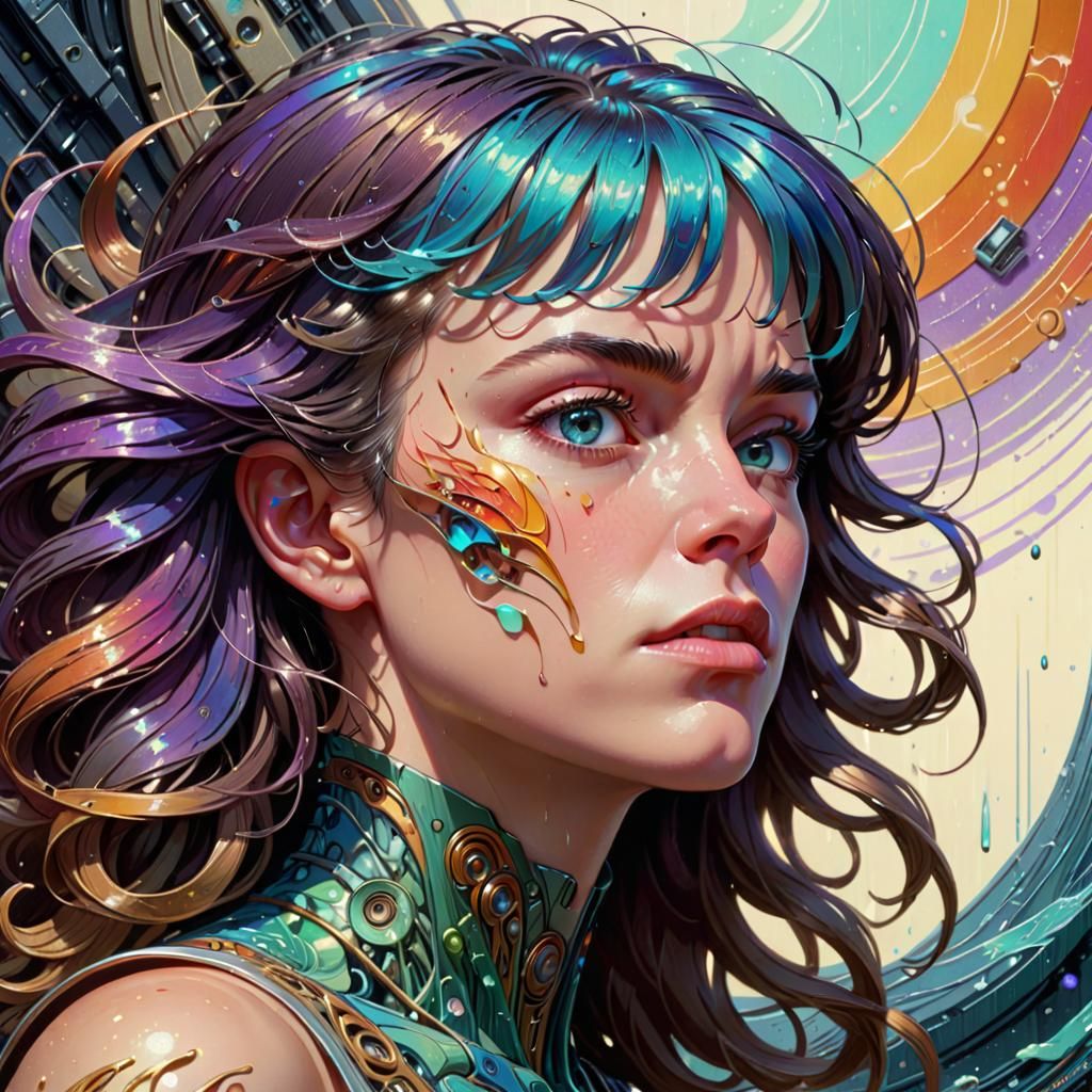 Hyperrealistic Portrait in Art Nouveau Style