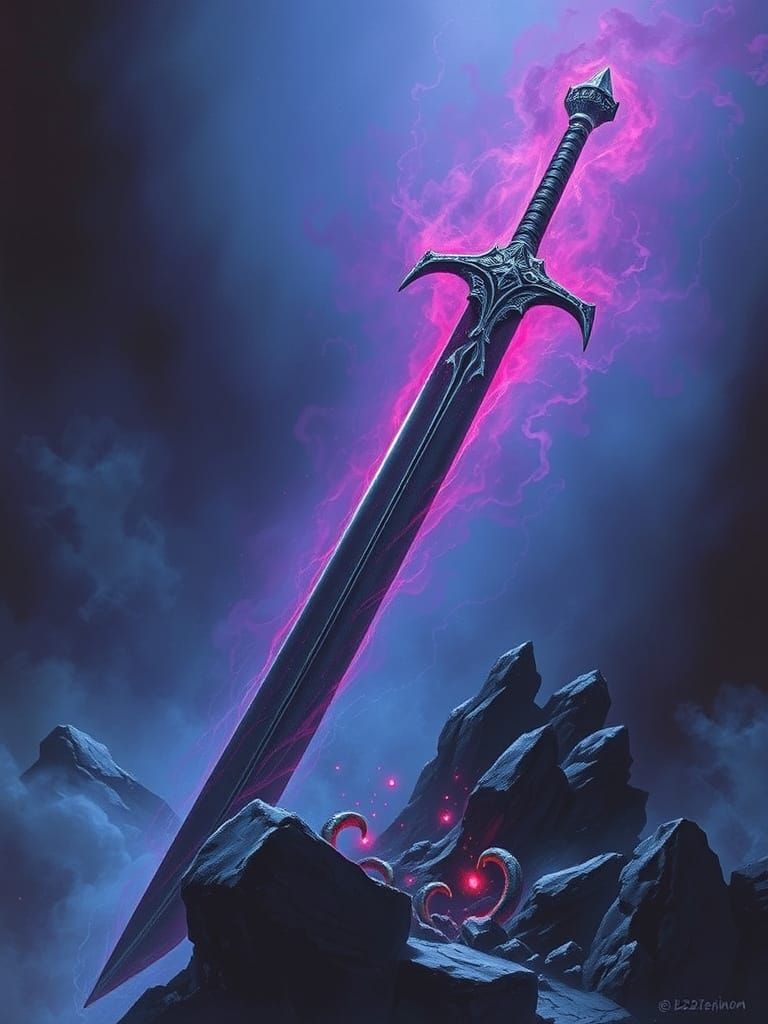 Ominous Greatsword Blackrazor Devouring Souls in Dark Fantas...