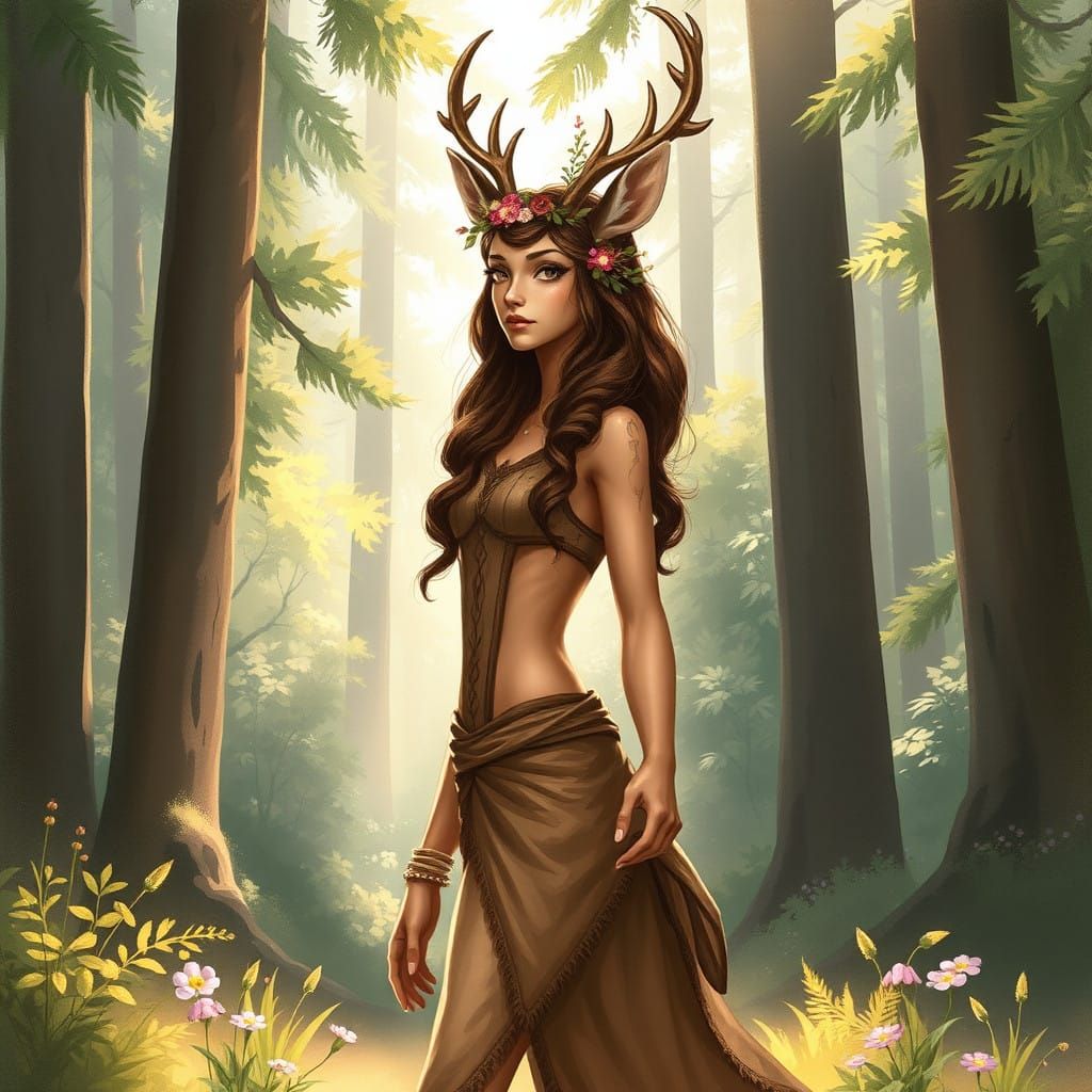 Enchanted Forest Nymph in Earthy Tones