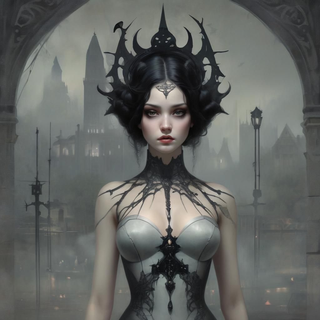 Grimdark Portrait in Dark Fantasy Style