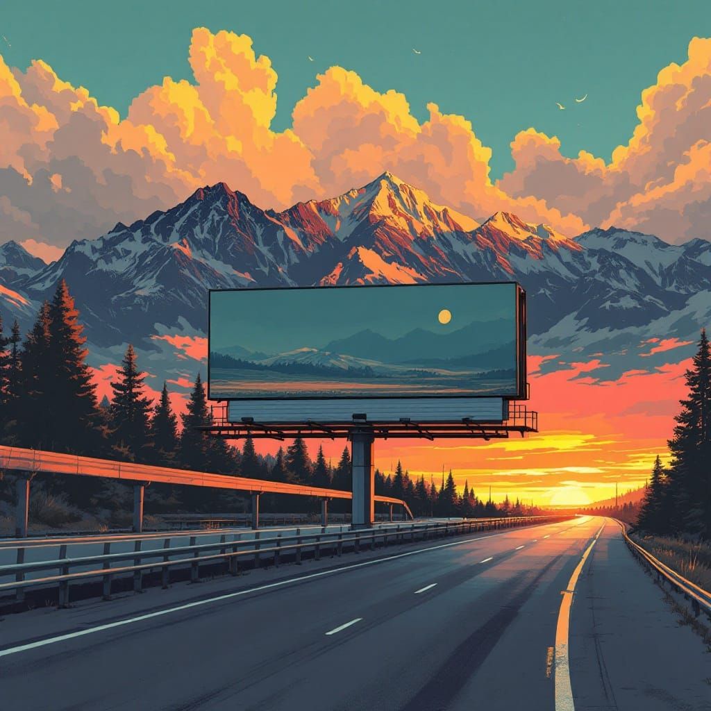 Surreal Billboard at Desert Horizon