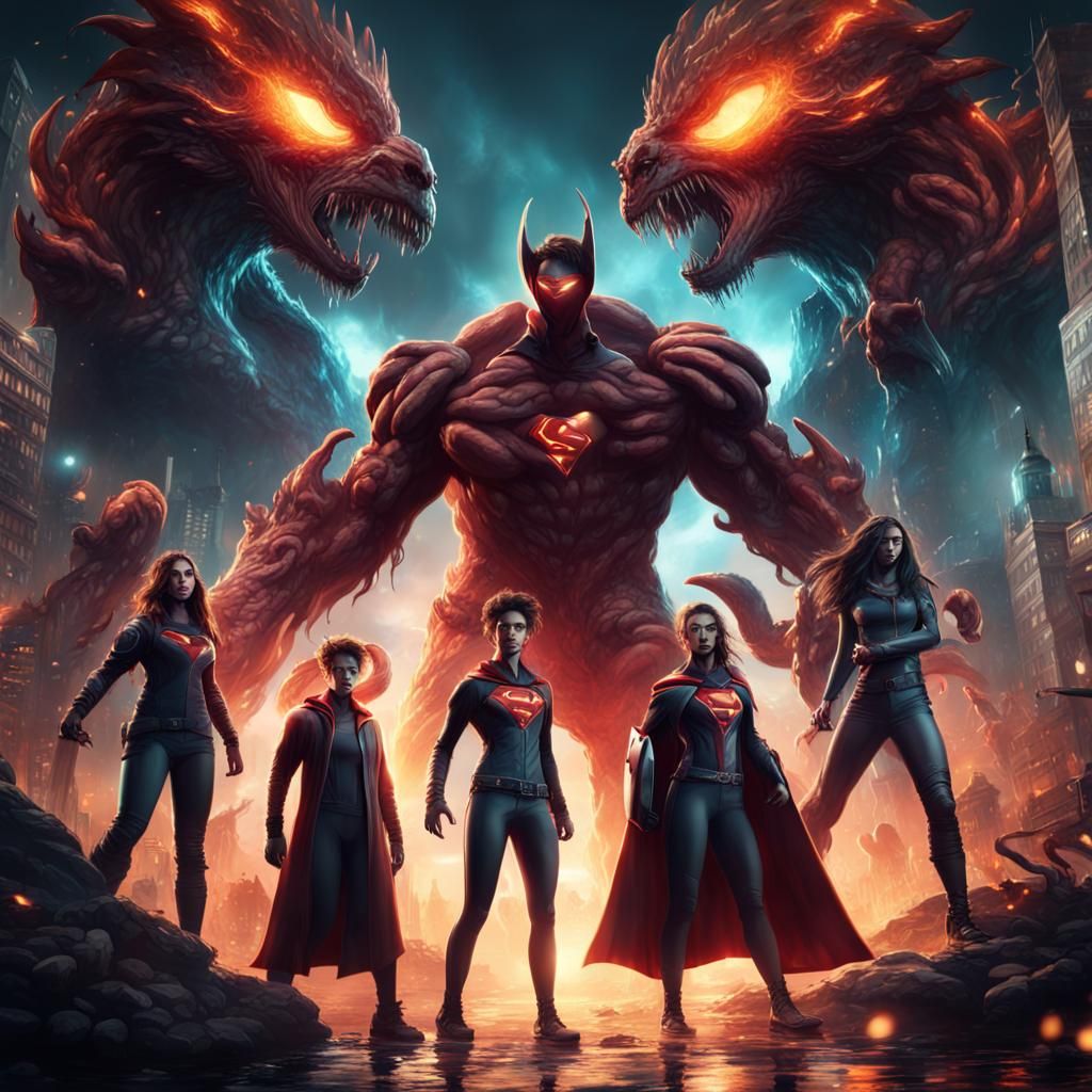 Teenage Superhero Team Fighting Interdimensional Villains