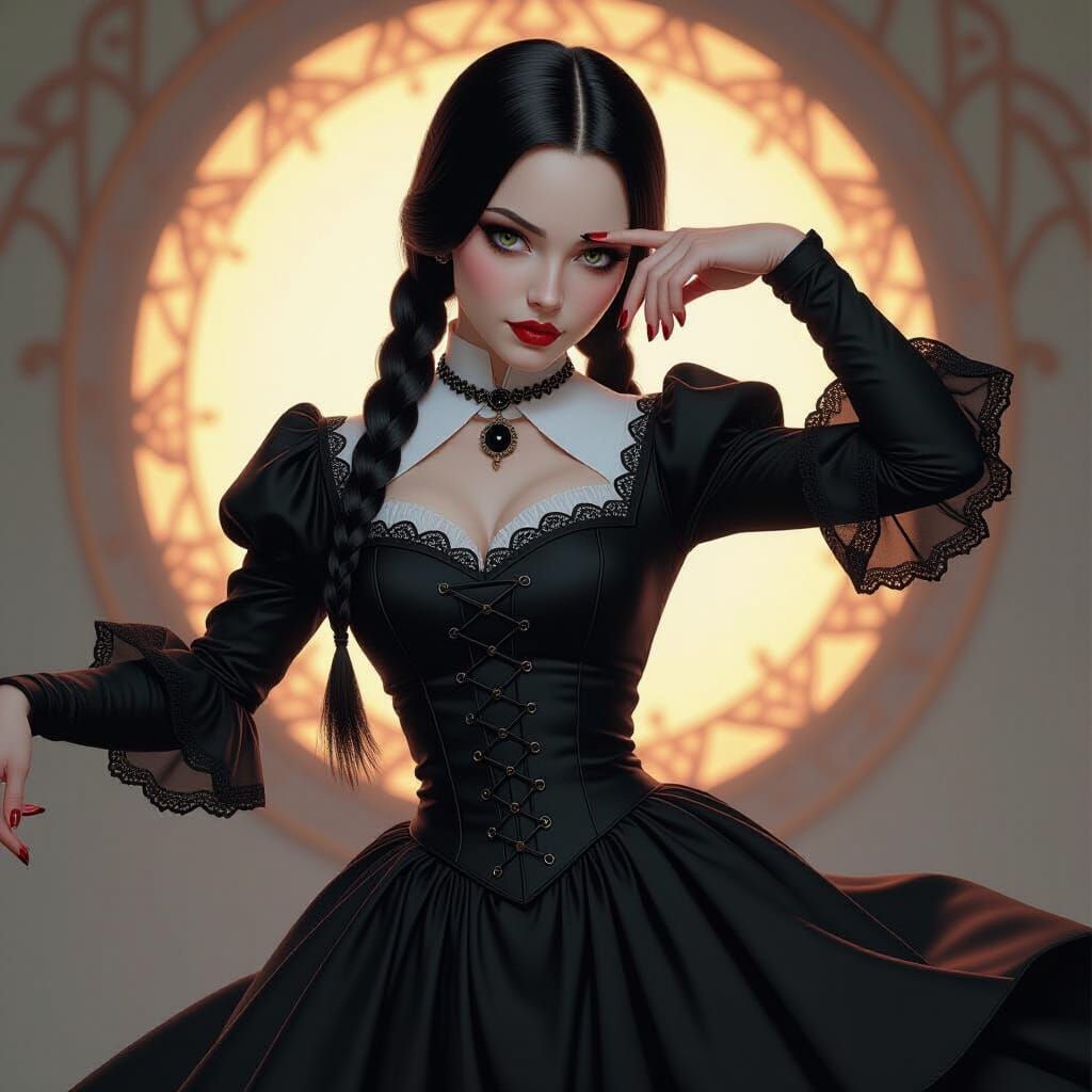 Wednesday Addams in Dramatic Portrait Style