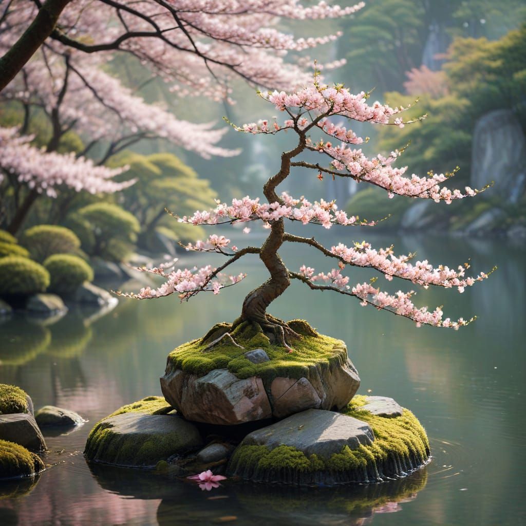 Bonsai Garden in Makoto Shinkai Style