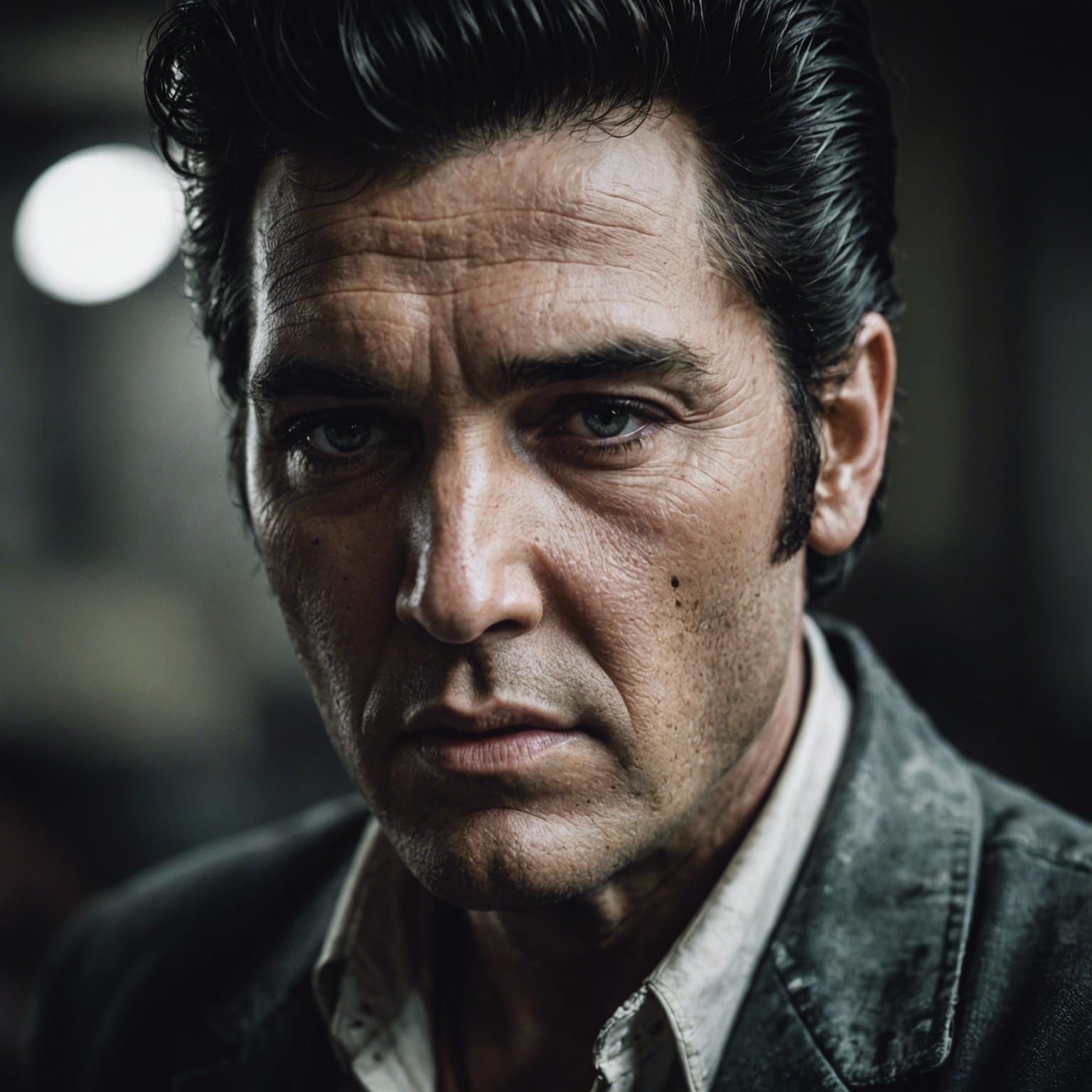 Elvis Presley Portrait in Street Photography Style