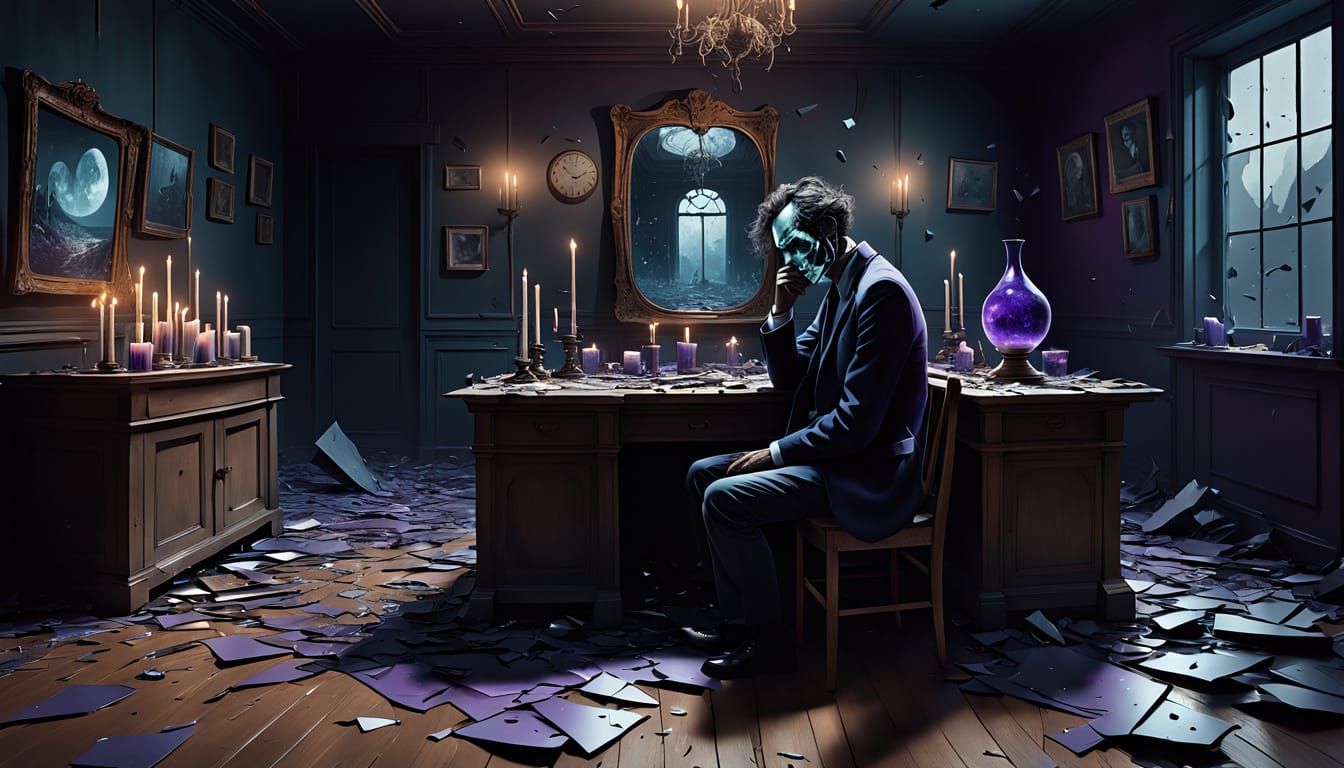 A Soul in Shattered Reflections: Surrealist Masterpiece