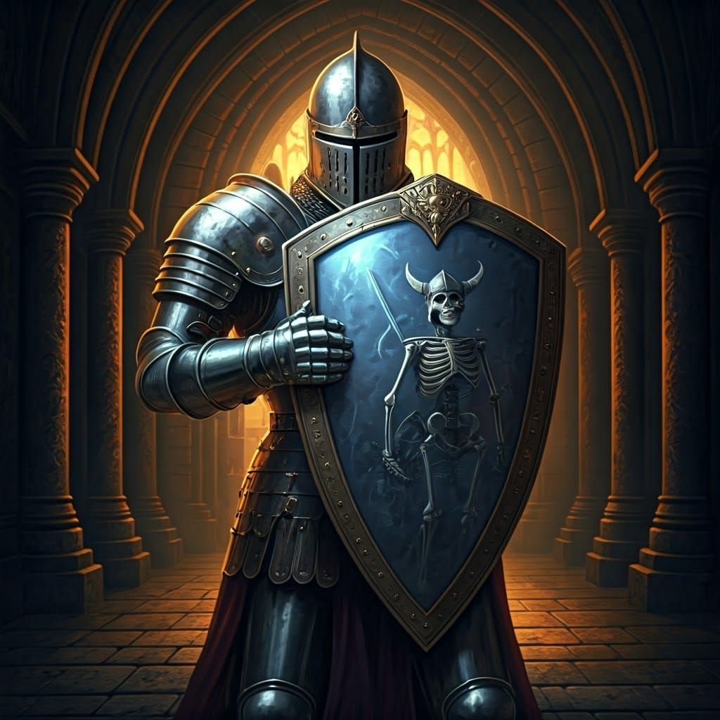 Mighty Warrior Shielded by Enchanted Armor