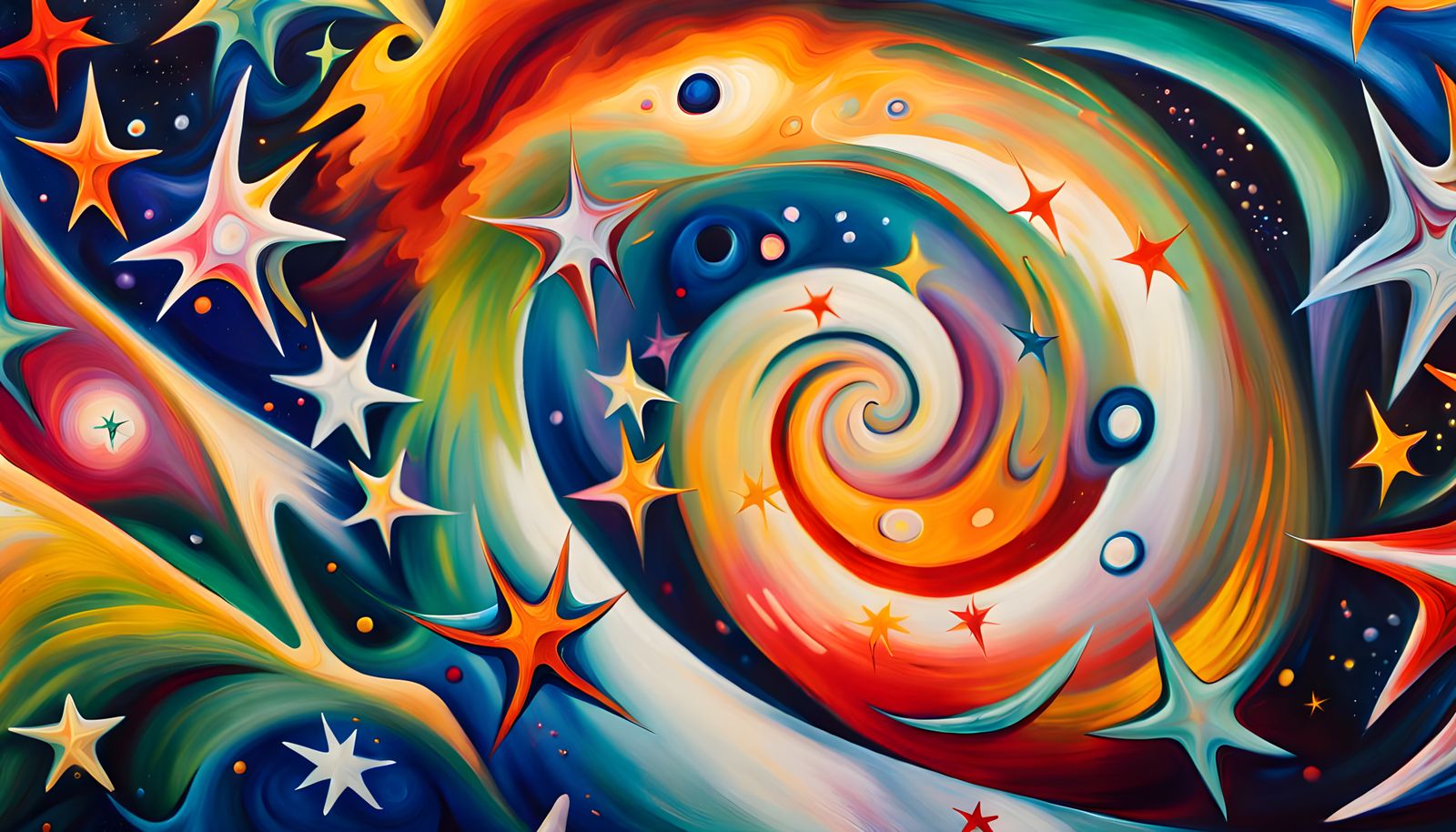 Iridescent Star Cluster Formation in Abstract Expressionism