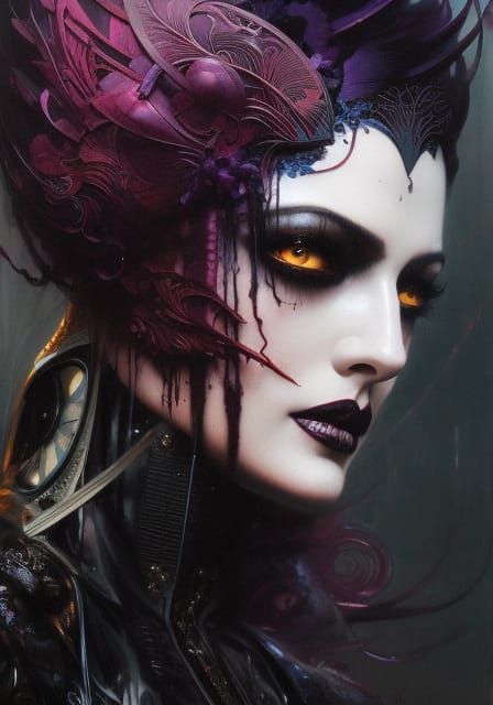 Victorian Vampire Portrait in Digital Art Style