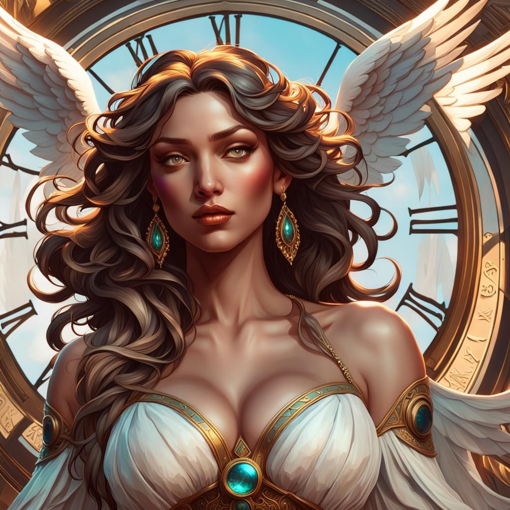 Goddess Angel in Four Time Zones: Detailed Portrait