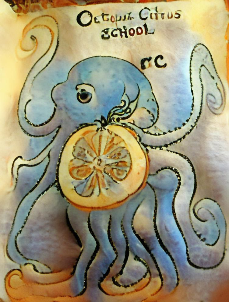 Octopus and Orange School Emblem