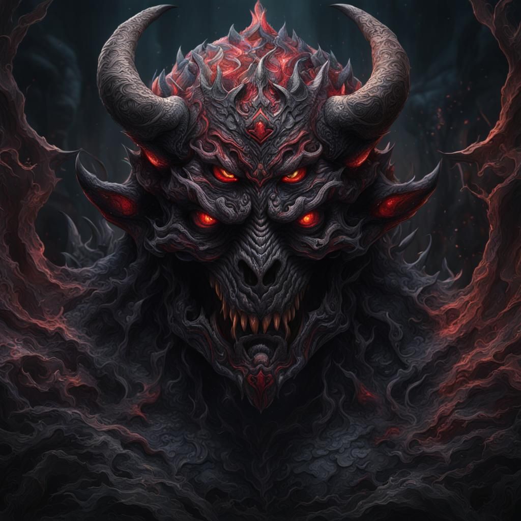 Shadow Demon Tattoo: Detailed Fantasy Concept Art