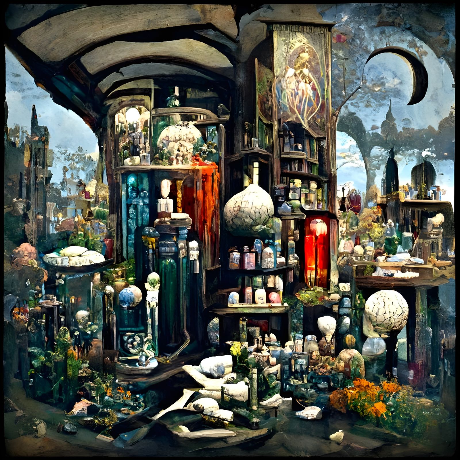 Apothecary in Enigmatic Symbolism Style