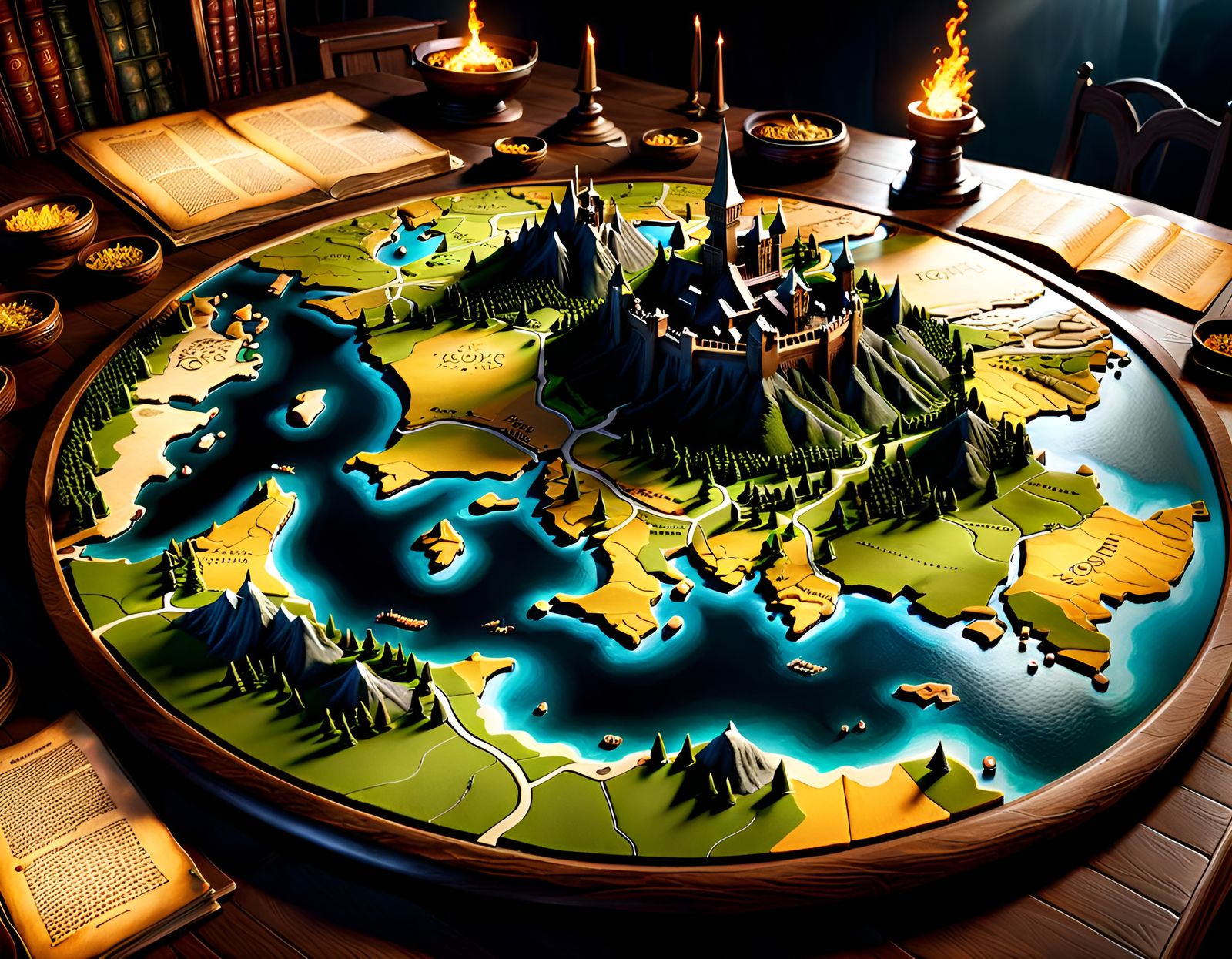 Spectacular RPG Map of Fantasy Realm in Tolkien Universe