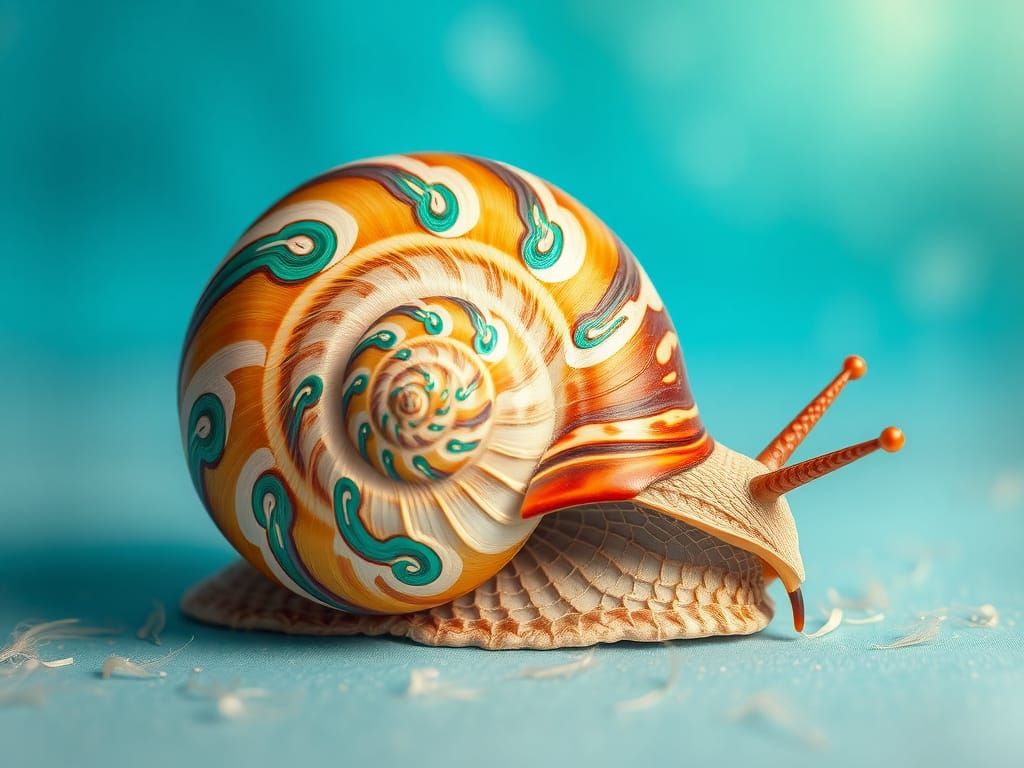 Fractal spirals on a snail shell