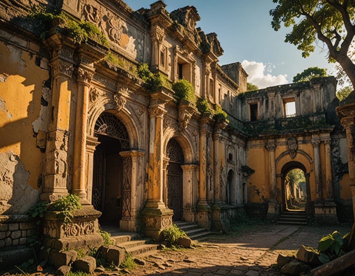 Spanish Colonial Ruins in Tropical Paradise