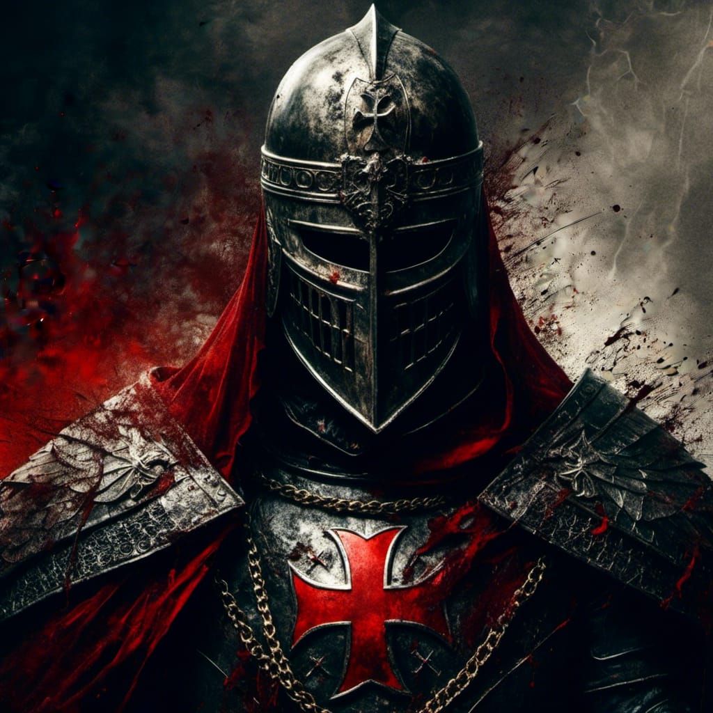 Majestic Medieval Crusader in Gothic Style