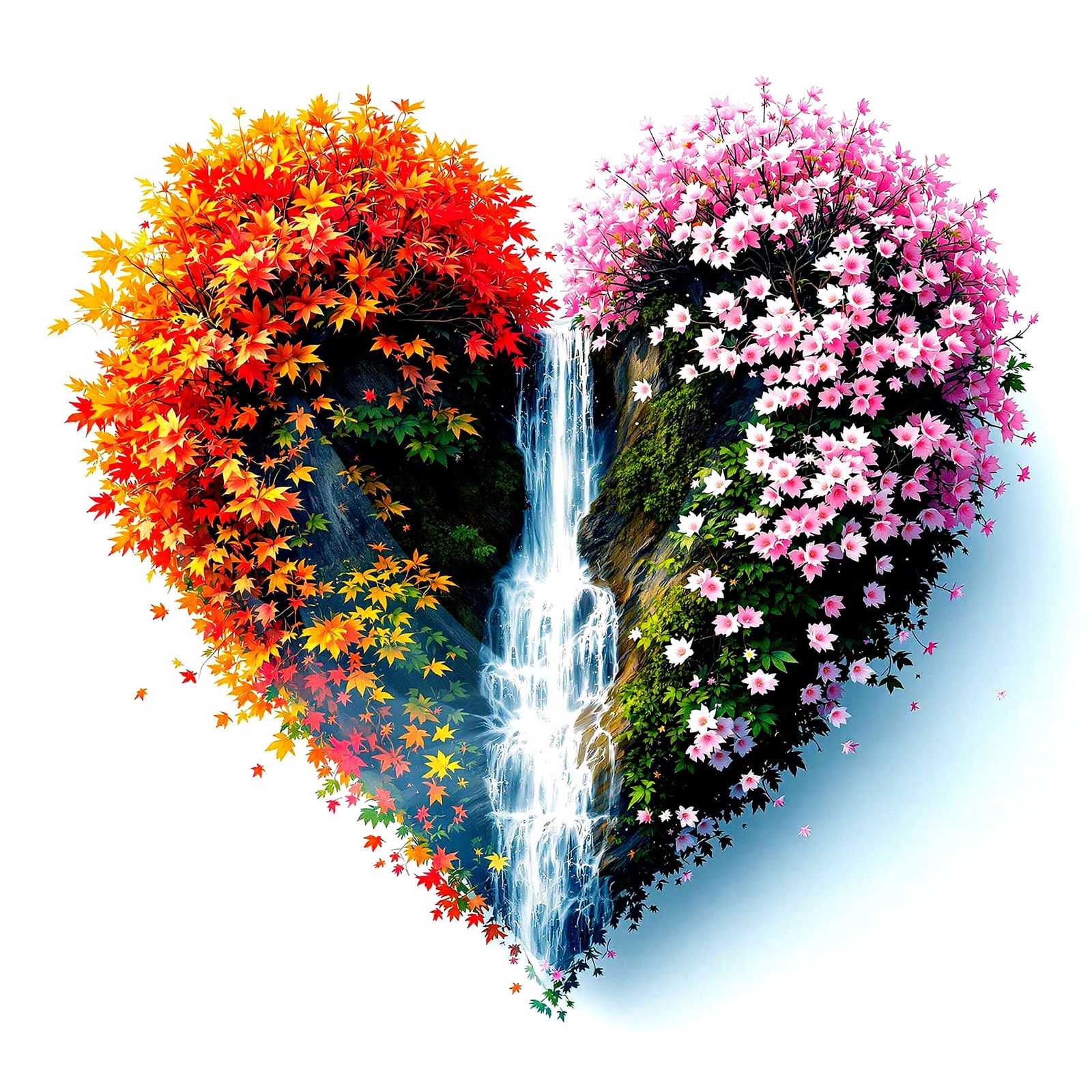 Surreal Heart Landscape in Perfect Harmony