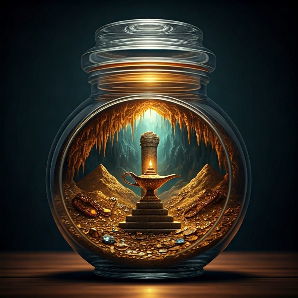 Cave of Wonders in a Glass Jar