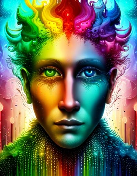 Happy Rainbow Face in Detailed Matte Painting