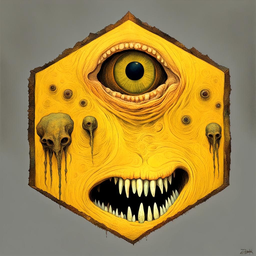 Eldritch God of Teeth in Dark Surrealist Style