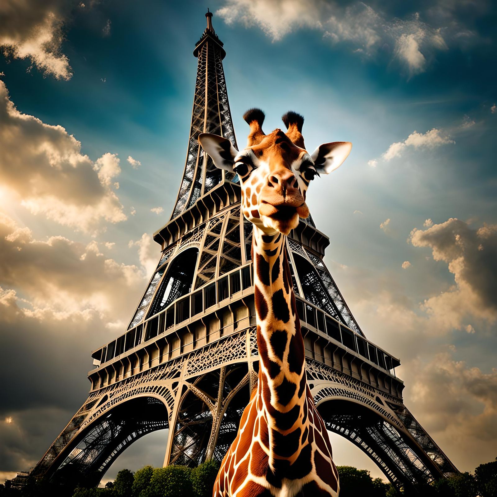 Photobomb: Giraffe spoiled my perfect Eiffel Tower shot 🤣