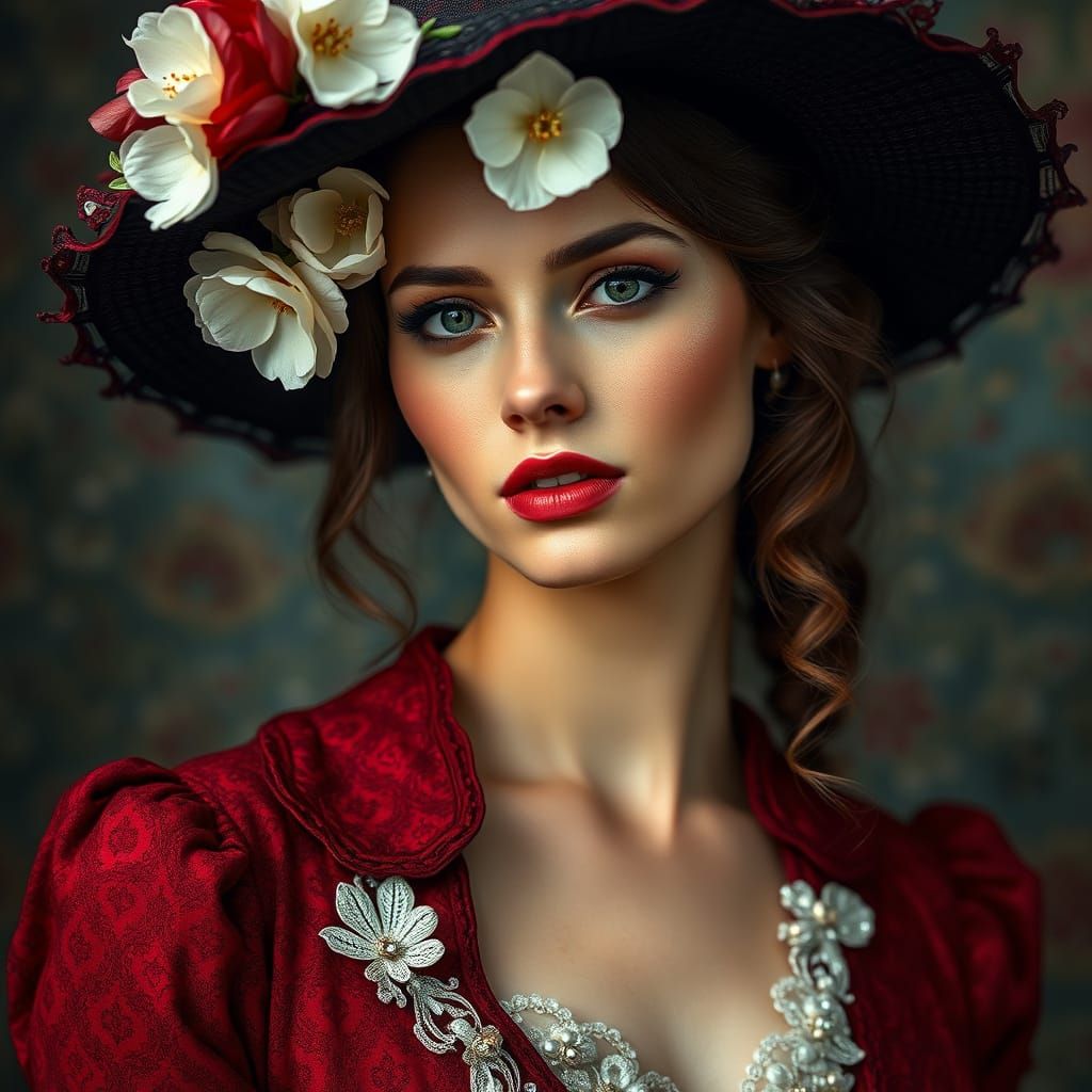 Gothic Goddess in Vintage Attire