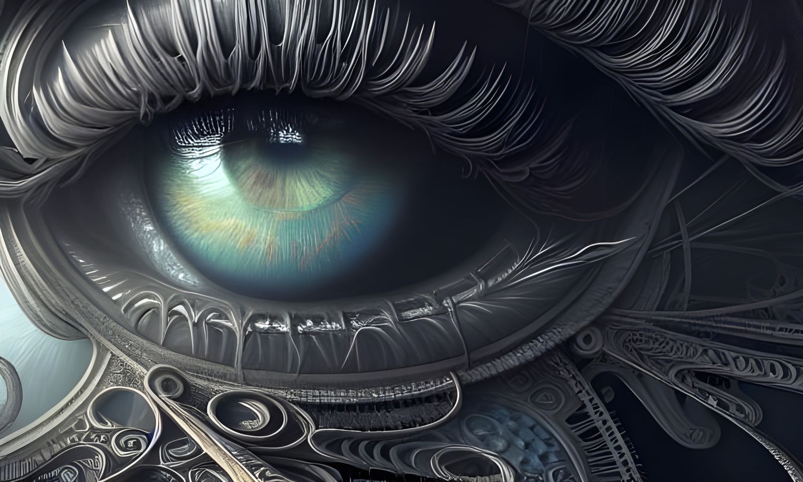 Detailed Iris Macro Photograph in Fantasy Style