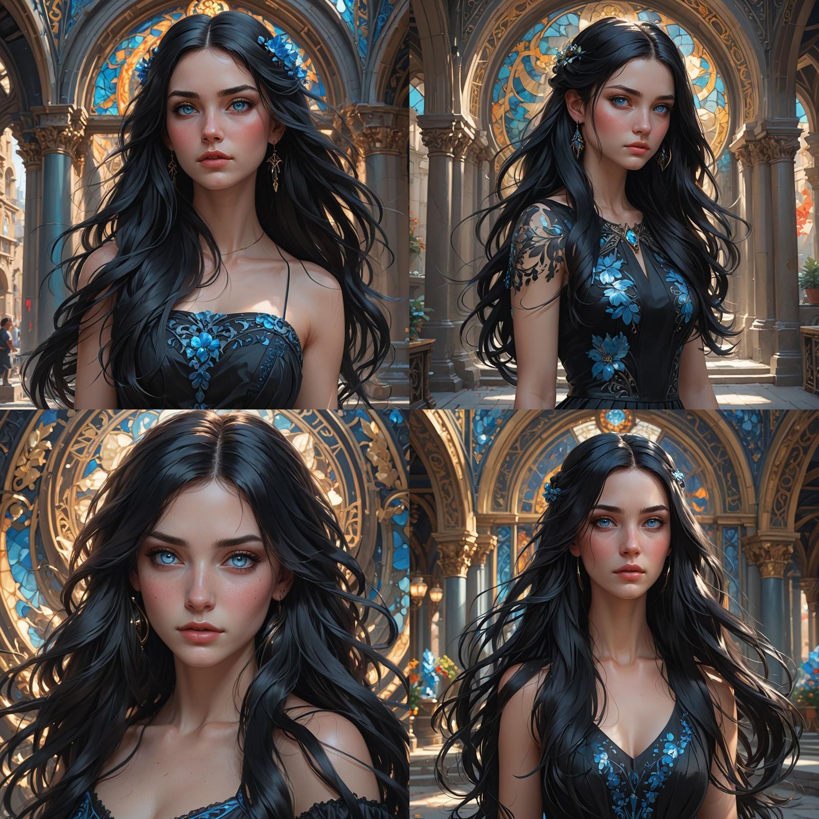 Stunning Portrait of a Girl with Long Black Hair