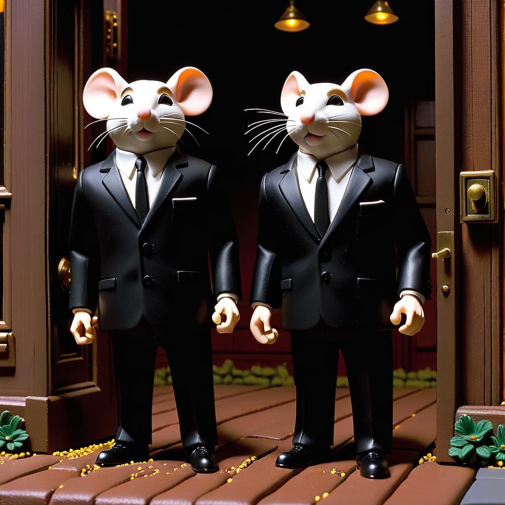 Hitman Mice Claymation in Pulp Fiction Style