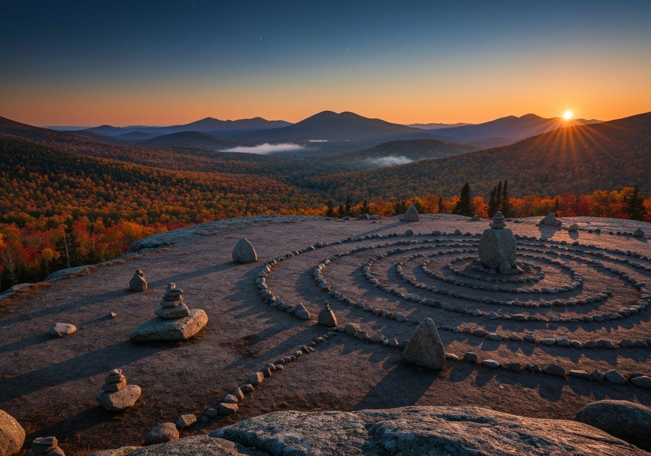 Ethereal Native American Burial Grounds at Sunset
