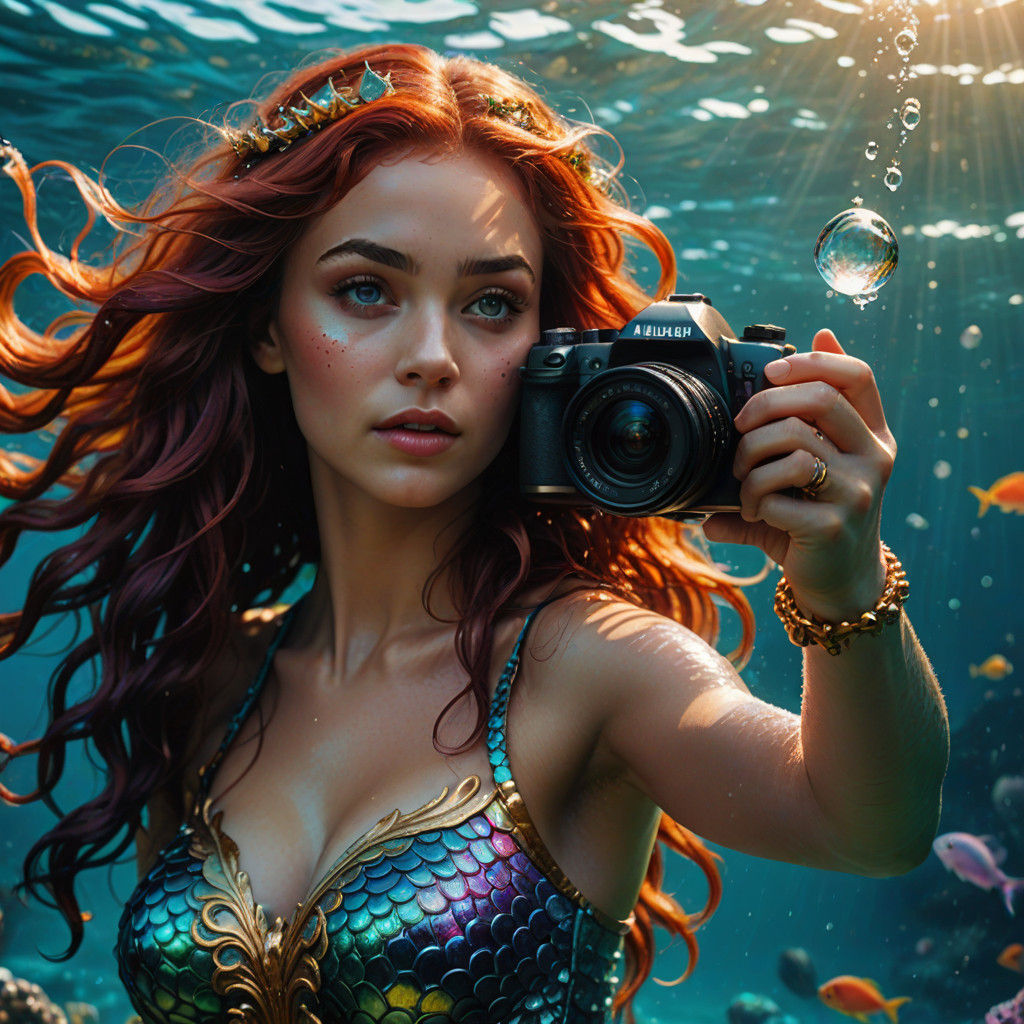 Mermaid Photographer Captures You in a Vibrant Ocean Scene