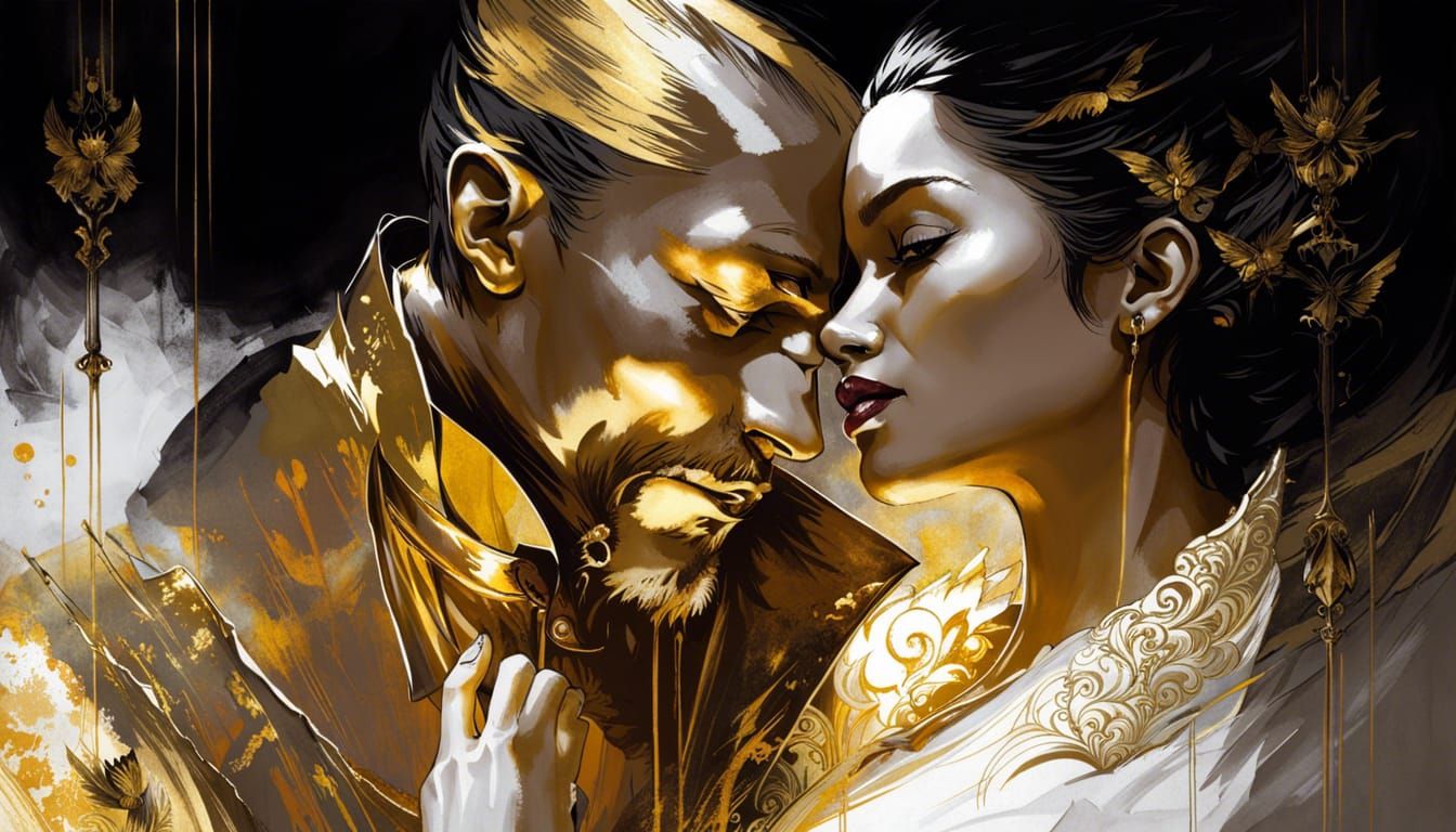 Vampire Royal Couple in Detailed Digital Painting