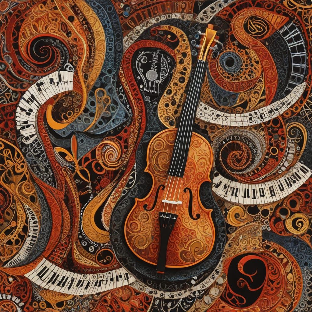 Abstract Musical Notation in Expressionist Style