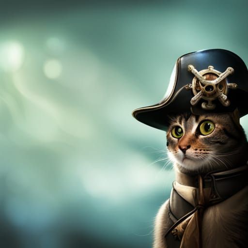 Steampunk Pirate Cat with Engine