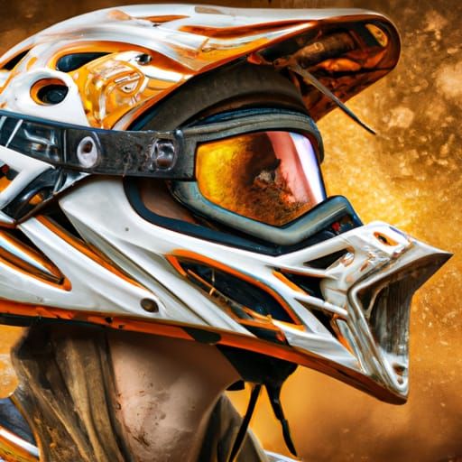 Dirt Biker Girl Portrait in Abstract Art Style