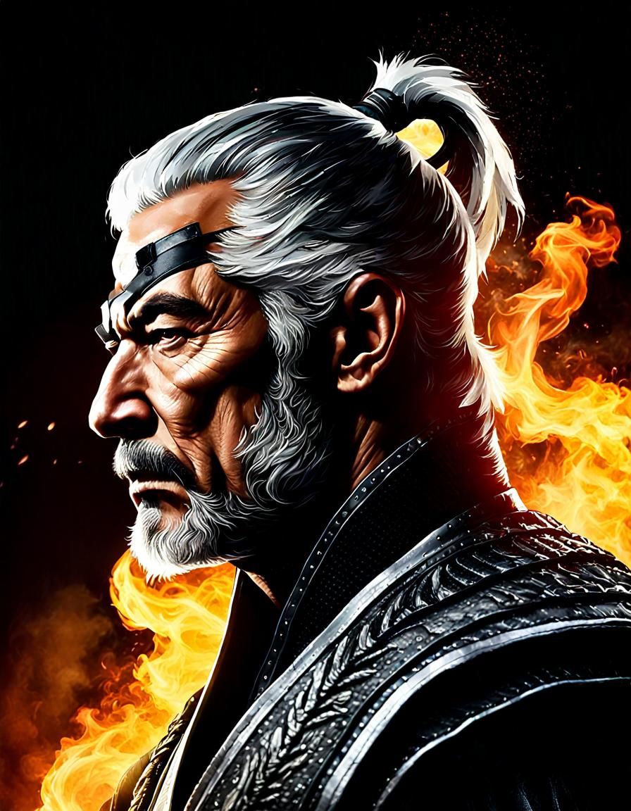 Smoke from Mortal Kombat: Detailed Fantasy Portrait